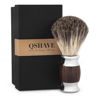 Qshave Man Pure włosia borsuka pędzel do golenia drewno 100% do maszynki do golenia prosta klasyczna maszynka do golenia 11.5cm x 5.6cm ziarno drewna 1